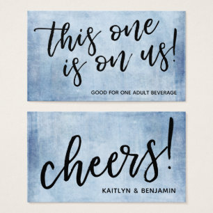 Rustic Blue Modern Typography Casual Drink Tickets