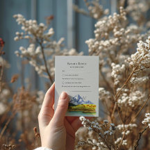 Rustic Blue Mountain Wedding Response Card