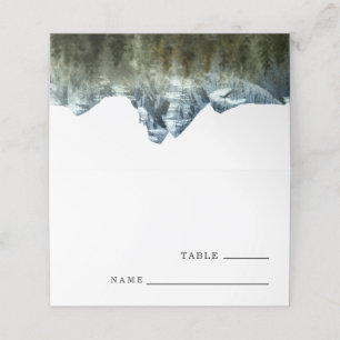 Rustic Blue Mountain Wedding Table Number  Place Card