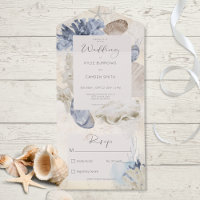 Rustic Blue Ocean Beach Cream No Dinner