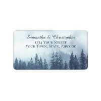 Rustic Blue Pine Forest Outdoor Wedding Address