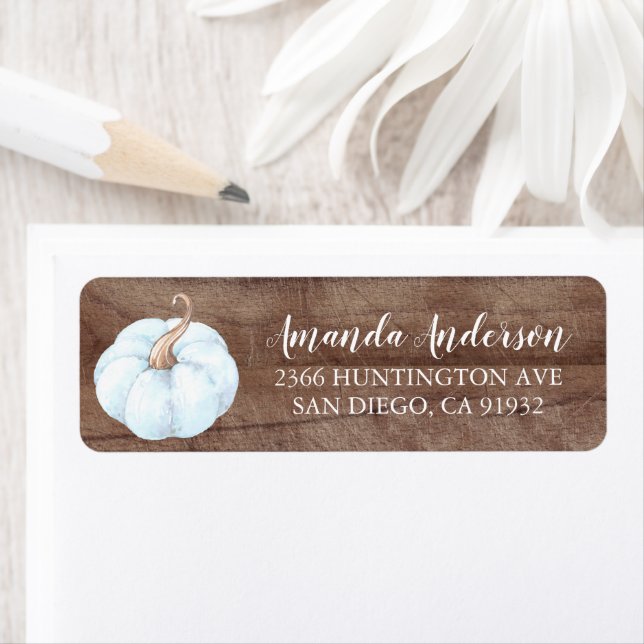 Rustic Blue Pumpkin Baby Shower Address (Insitu)