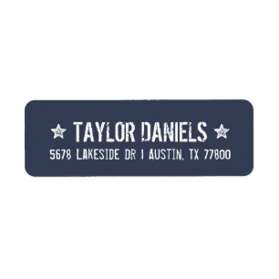 Rustic Blue Return Address Labels