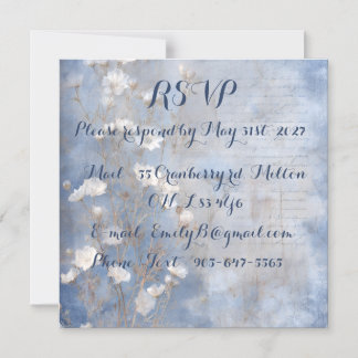 Rustic Blue RSVP Card
