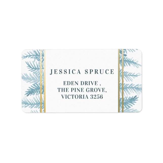 Rustic blue spruce pine leaves reply labels (Front)