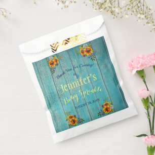Rustic Blue Sunflower Baby Sprinkle Party Favour Bags
