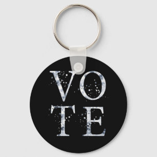 Rustic Blue Vote Key Ring