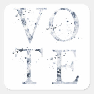 Rustic Blue Vote Square Sticker