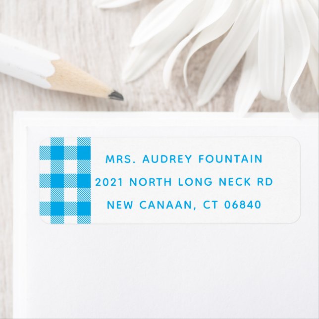 Rustic Blue White Gingham Plaid County Wedding (Insitu)