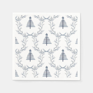 Rustic Blue Winter forest Nordic Scandi Christmas  Napkin