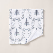 Rustic Blue Winter forest Nordic Scandi Christmas 