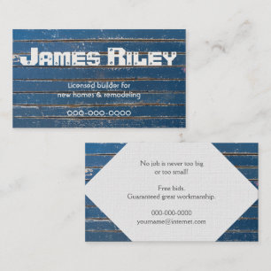 Rustic Blue Wood Grain  Business Card