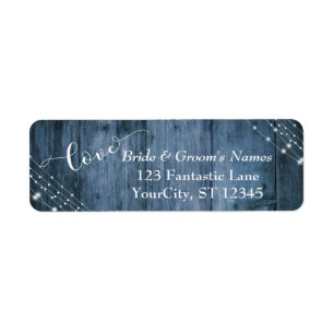 Rustic Blue Wood, White Light Strings Wedding 3