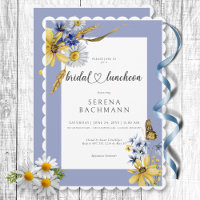 Rustic Blue & Yellow Wildflowers Bridal Luncheon
