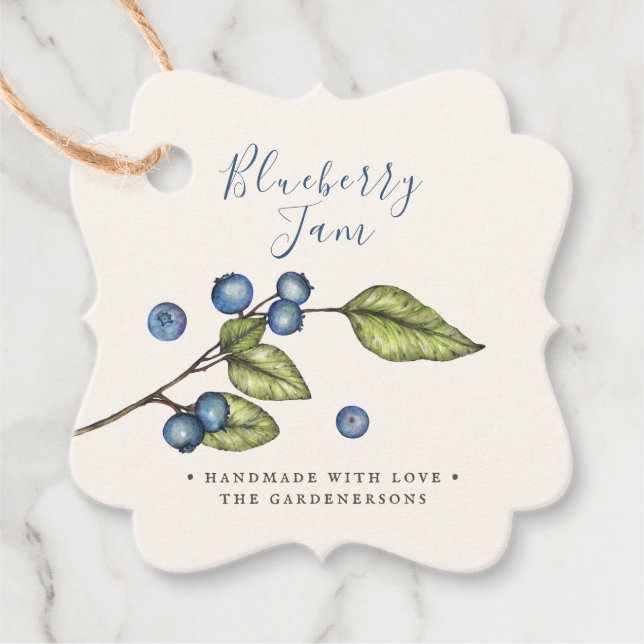 Rustic Blueberry Jam Favour Tags (Front)