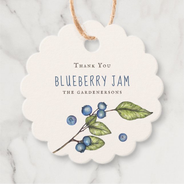 Rustic Blueberry Jam Favour Tags (Front)