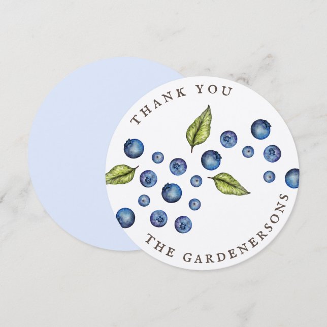 Rustic Blueberry Thank You  Invitation (Front/Back)