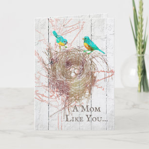 Rustic Bluebird Nest Mother's Day Card