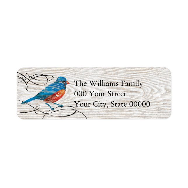 Rustic Bluebird Return Address (Front)
