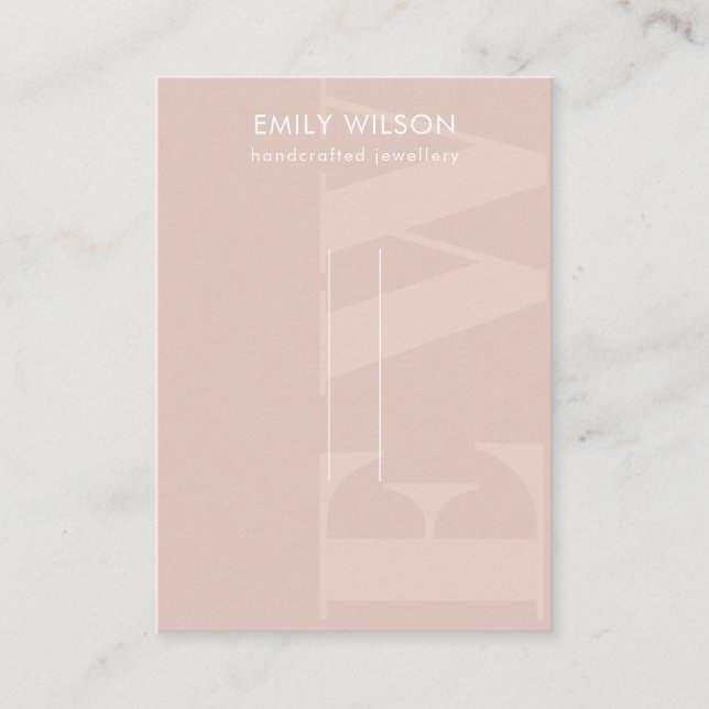 Rustic Blush Bold Monogram Hairclips Pin Display  Business Card (Front)