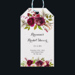 Rustic Blush Burgundy Floral Bridal Shower Gift Tags<br><div class="desc">These rustic blush burgundy floral bridal shower gift tags are perfect for a simple wedding shower. The design features pink,  blush,  red,  burgundy and bordo watercolor flowers with green foliage.</div>