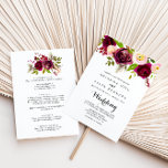 Rustic Blush Burgundy Floral Front & Back Wedding Invitation<br><div class="desc">This rustic blush burgundy floral front and back wedding invitation is perfect for an elegant wedding. The design features pink,  blush,  red,  burgundy and bordo watercolor flowers with green foliage.

Save paper by including more details on the back of the invitation instead of on a separate enclosure card.</div>