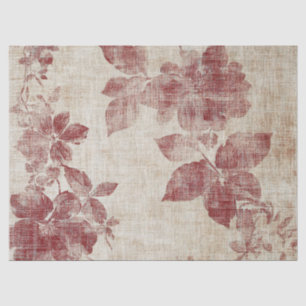 Rustic Blush Floral Linen Pattern (1) Tissue Paper