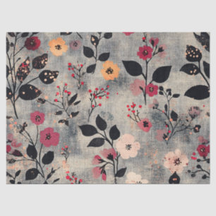 Rustic Blush Floral Linen Pattern (3) Tissue Paper