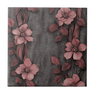 Rustic Blush Floral Linen Pattern (8) Tile