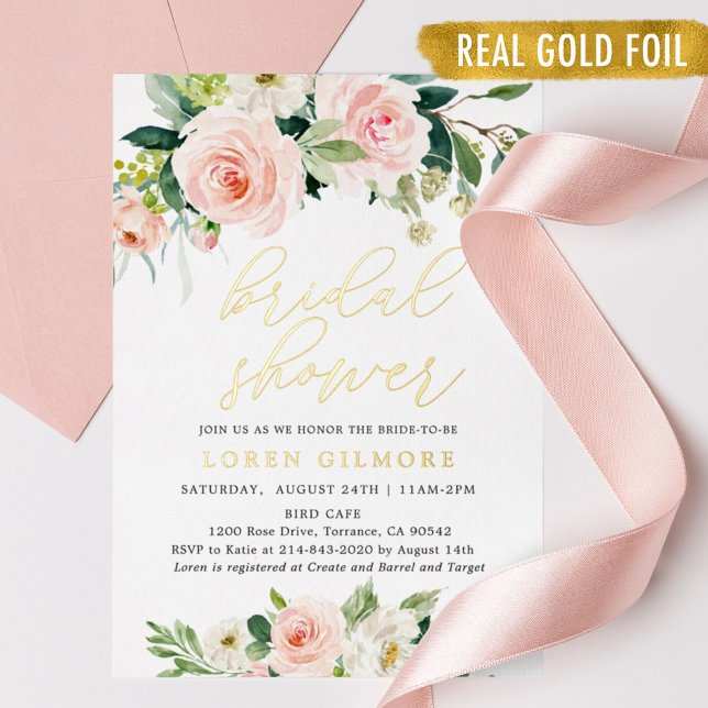 Rustic Blush Gold Floral Bridal Shower (Creator Uploaded)