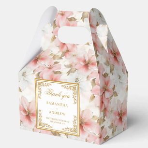 Rustic blush ivory watercolor wedding favour box