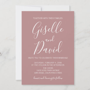 Rustic Blush Modern Wedding Invitation