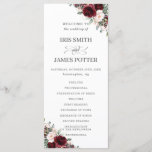 Rustic Blush Pink Burgundy Floral Wedding Program Programme<br><div class="desc">Designed to co-ordinate with our Rustic Blush wedding collection, this elegant wedding program features a beautiful watercolor burgundy, blush pink roses, peonies, stocks and greenery arrangement. Personalise it with your wedding details easily and quickly, simply press the customise it button to further re-arrange and format the style and placement of...</div>