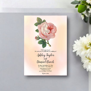 Rustic Blush Pink Dusty Rose Summer Floral Wedding Acrylic Invitations