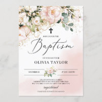 Rustic blush pink floral gold flowers boho baptism