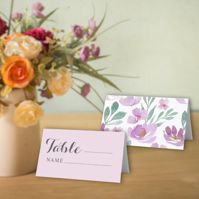 Rustic Blush Pink & Floral Wedding Seating Place Card (Creator Uploaded)