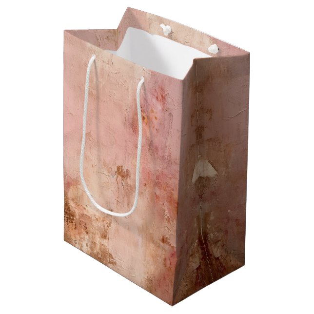 Rustic Blush Pink Medium Gift Bag (Front Angled)
