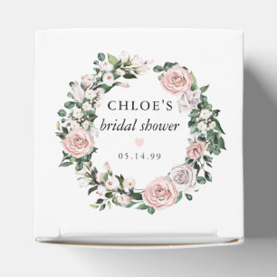 Rustic Blush Pink Rose Floral Bridal Shower Favour Box