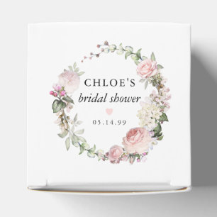 Rustic Blush Pink Rose Floral Bridal Shower Favour Box