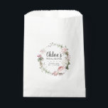 Rustic Blush Pink Roses Floral Bridal Shower Favour Bags<br><div class="desc">Chic and elegant bridal shower favour bags. A floral wreath surrounds the bride's name, and the date. Blush pink roses and dark green leaves. A small pink heart is placed in the centre of the favour bag. This bridal shower favour bag is part of the Summer Romance collection. It has...</div>