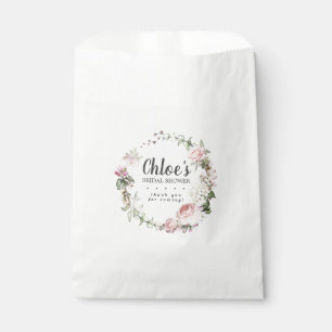 Rustic Blush Pink Roses Floral Bridal Shower Favour Bags