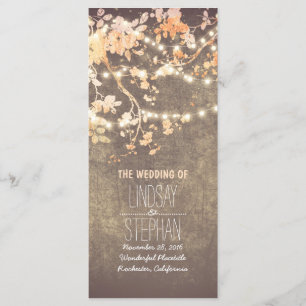 Rustic Blush Pink Tree Branches Wedding Program Programme