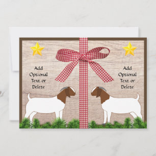 Rustic Boer Goat Christmas Greeting Holiday Card