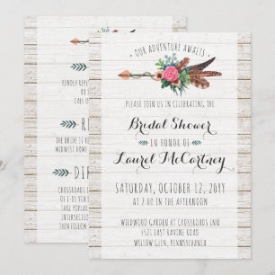 Rustic Bohemian Arrow Bridal Shower Invitation