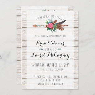 Rustic Bohemian Arrow Bridal Shower Invitation