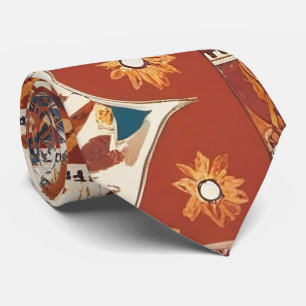 Rustic Bohemian Arrow & Floral Neck Tie