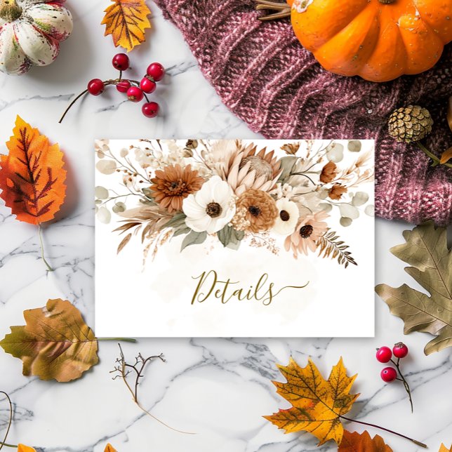 Rustic Bohemian Autumn Floral Wedding | Enclosure Card (Creator Uploaded)