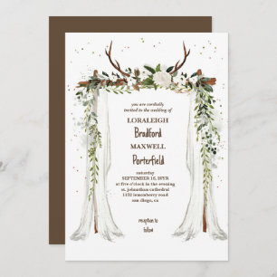 Rustic bohemian   Boho Canopy Wedding Invitation
