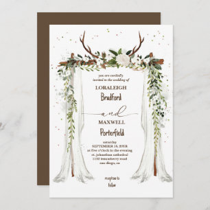 Rustic bohemian   Boho Canopy Wedding Invitation