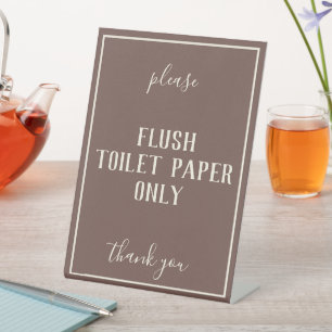 Rustic Bohemian Brown Bathroom Septic Counter Sign